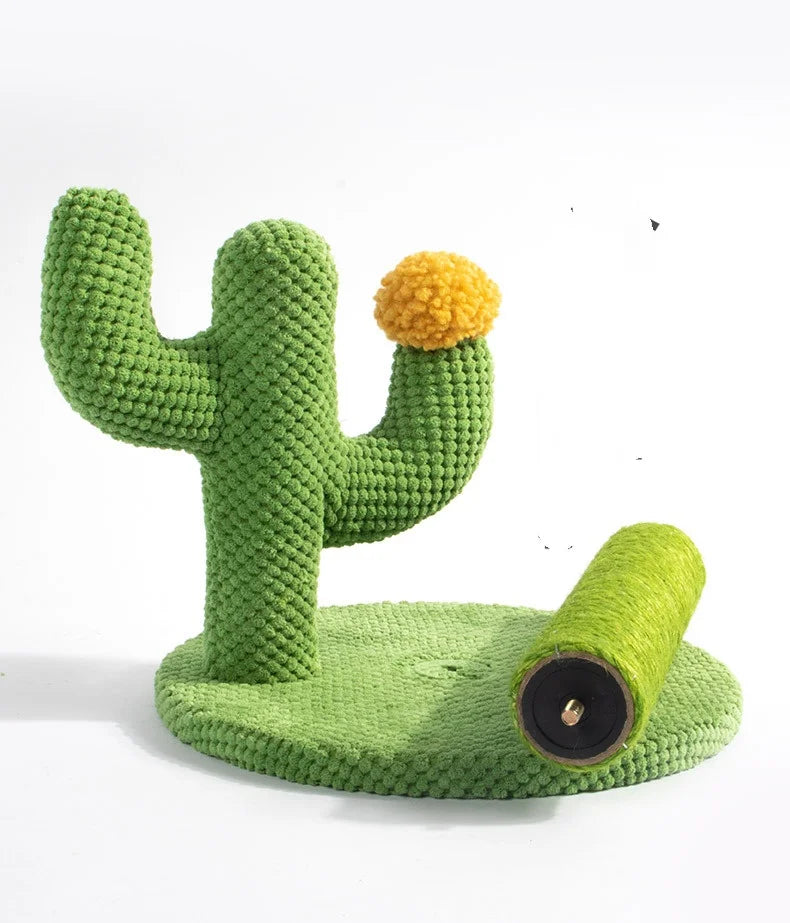 Cat Scratcher Post Sisal Rope Post Cactus Shape Cat Tree for Scratching Cat Tower With Plush Ball Toy Climb Tool