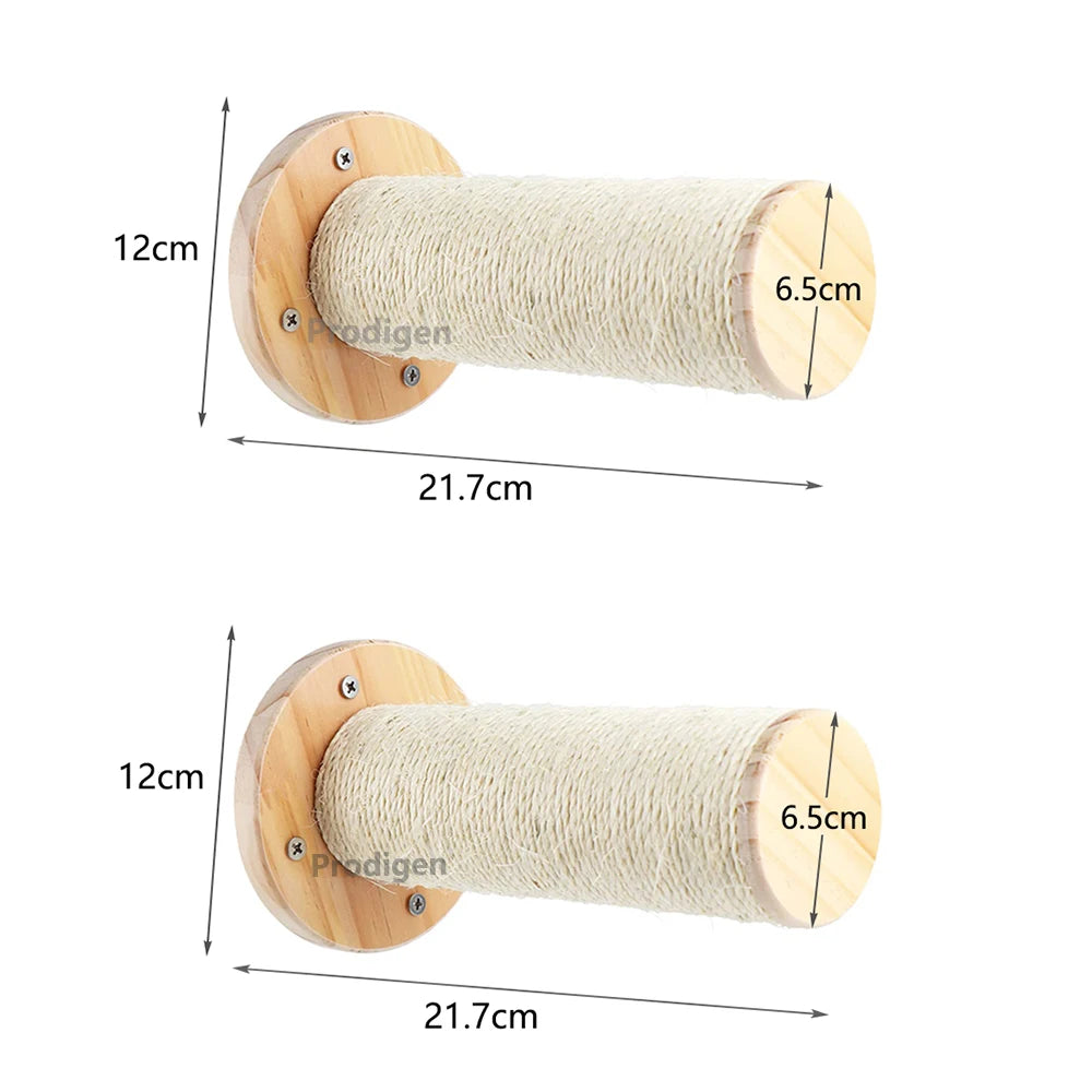 Cat Tree Wall Mounted Cat Climbing Wood Shelves Cat Jumping Platform or Hammock with Stairway for Kitten Playground Furniture