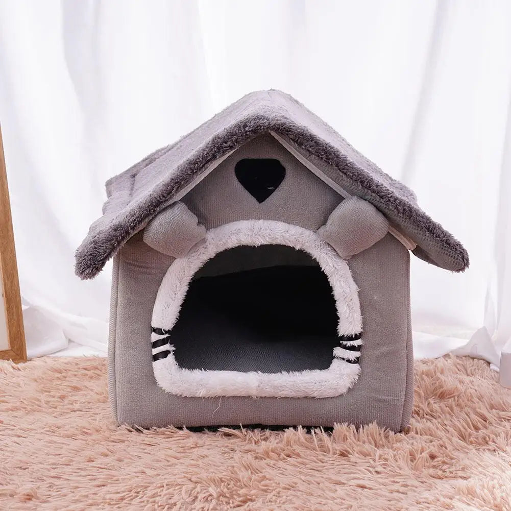 Foldable Dog House Kennel Bed Mat For Small Medium Dogs Cats Winter Warm Cat Bed Nest Pet Products Basket Pets Puppy Cave Sofa