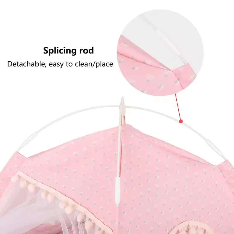 Pet Dog Tent House Floral Print Enclosed Cat Tent Bed Indoor Folding Portable Comfortable Kitten Bed Kennel For Small Pets