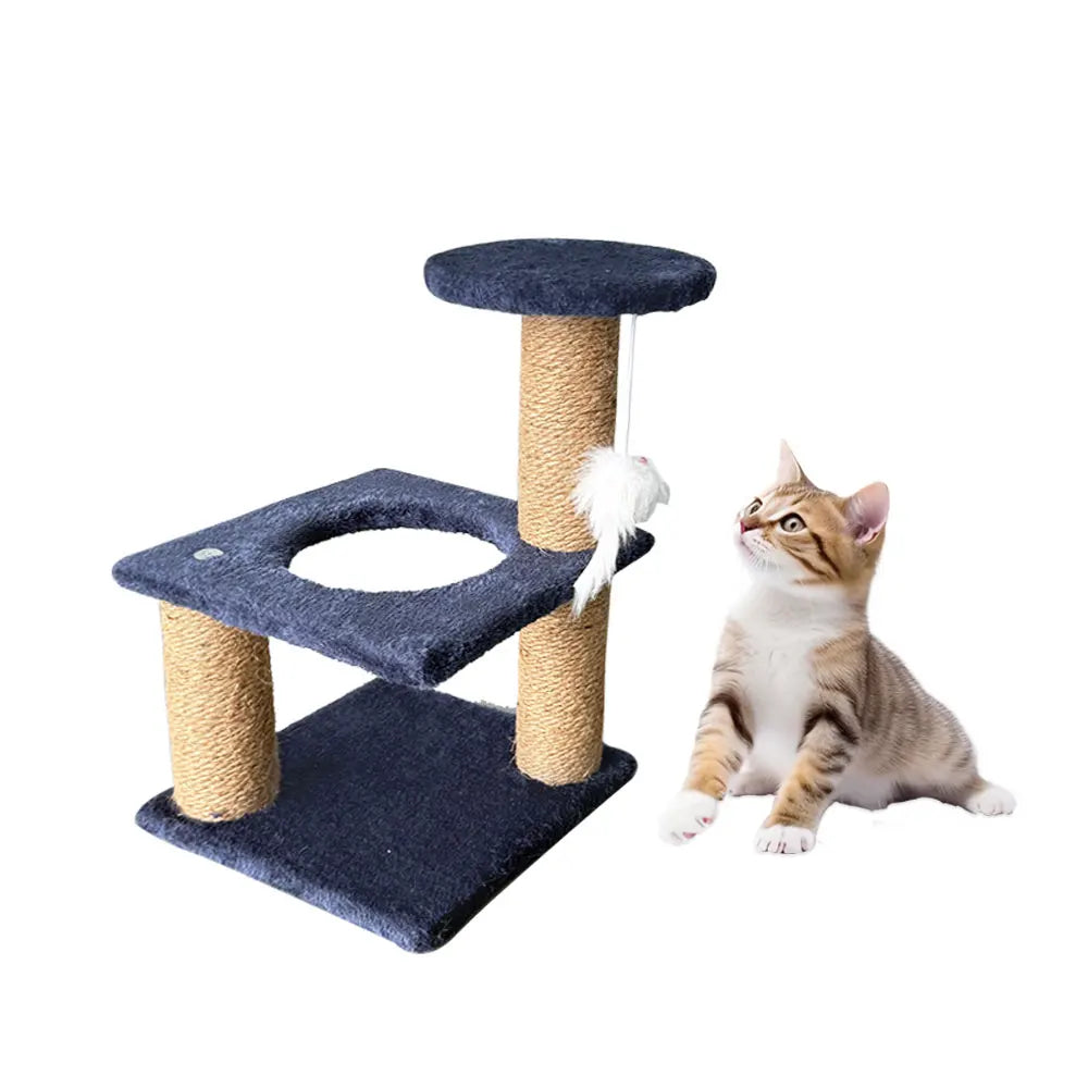 Small Cat Tree With Sisal Scratching Pole Interactive Toys for Indoor Cats Scratching Post Easy Installation Tower for Small Cat