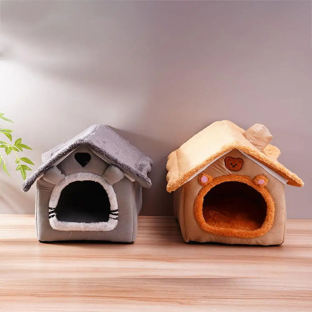 Foldable Dog House Kennel Bed Mat For Small Medium Dogs Cats Winter Warm Cat Bed Nest Pet Products Basket Pets Puppy Cave Sofa