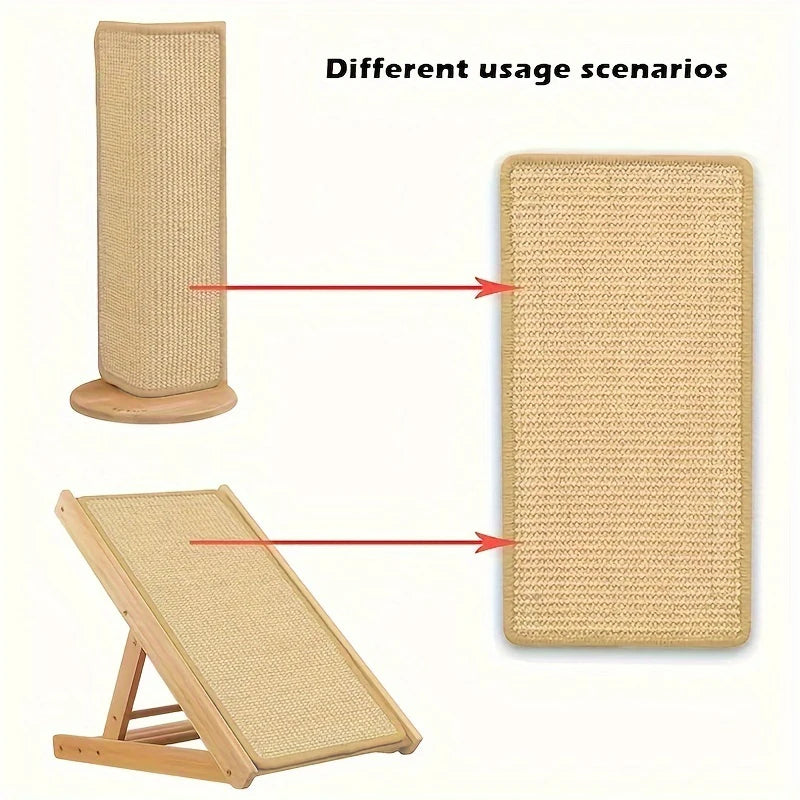 1pc Natural Sisal Cat Scratcher Mat Cat Scratch Mats Multi-Purpose Cat Toy Mat orizontal Cat Floor Scratching Pad