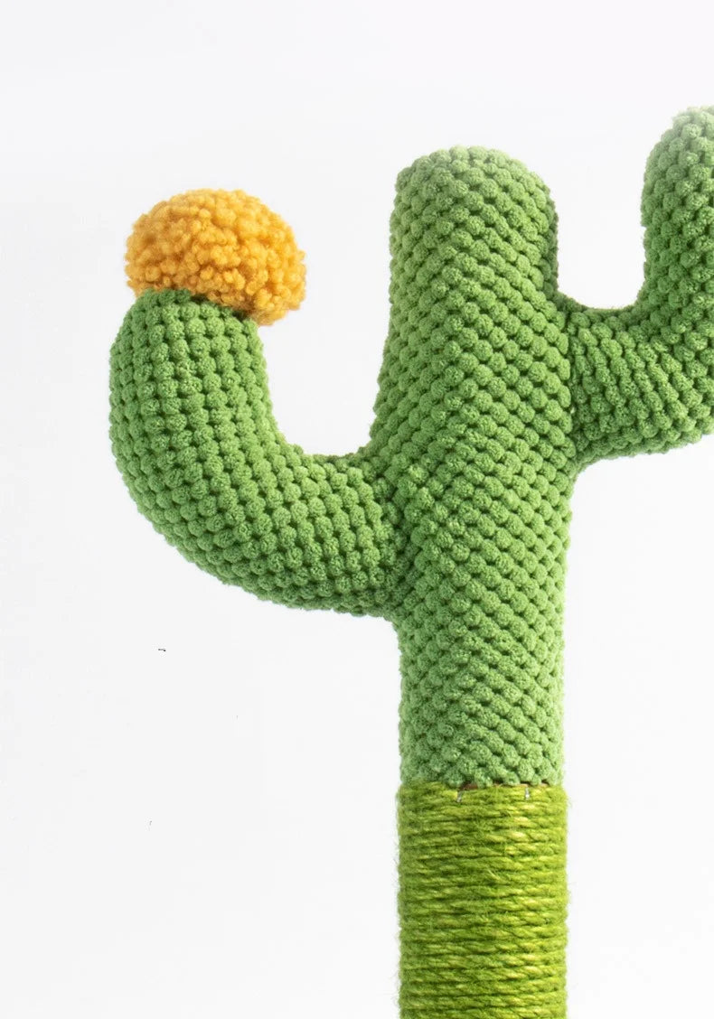 Cat Scratcher Post Sisal Rope Post Cactus Shape Cat Tree for Scratching Cat Tower With Plush Ball Toy Climb Tool
