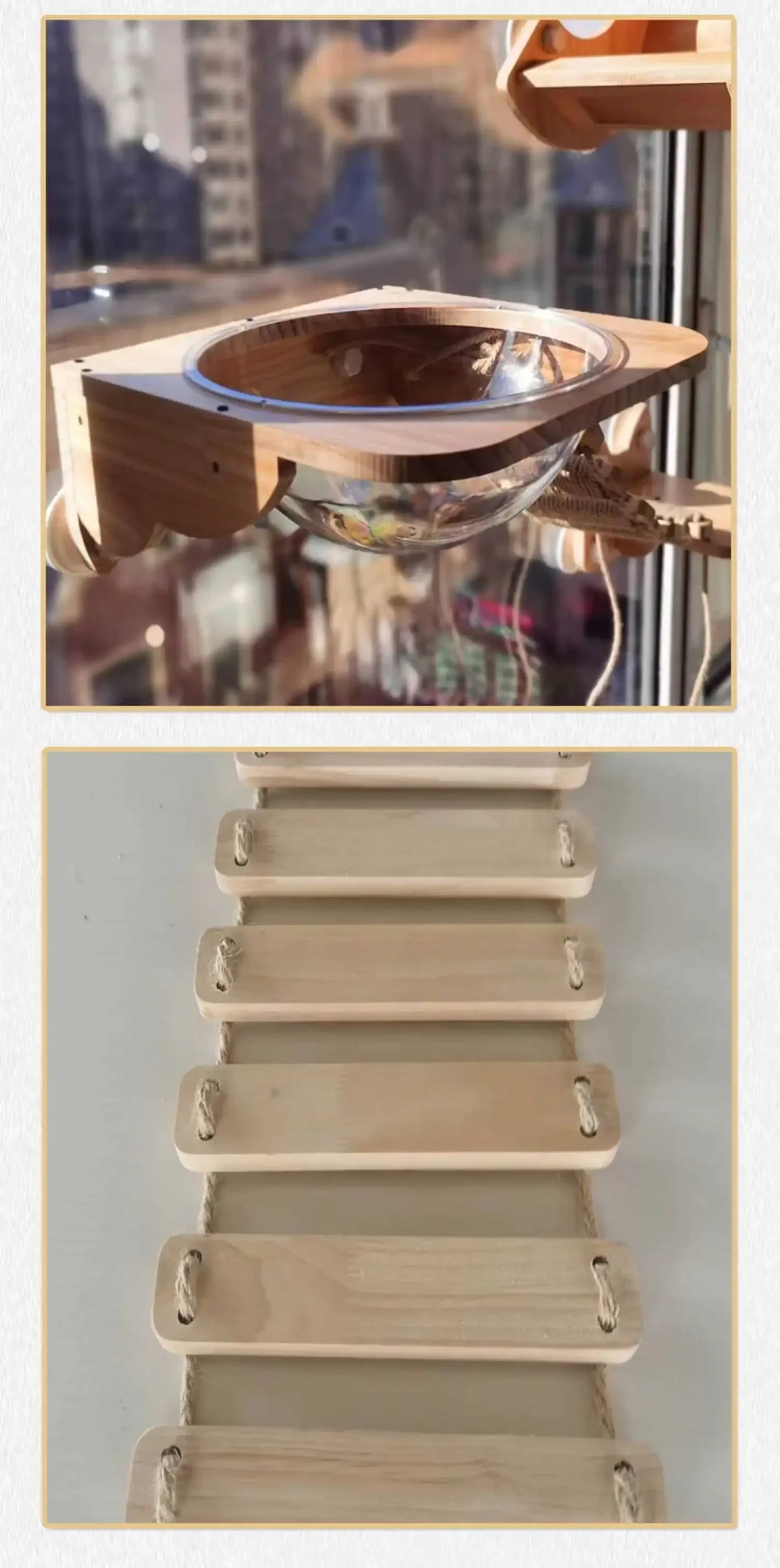 Cats Wall Scratchers Solid Wood Transparent Indoor DIY Scratching Post Spacecraft Springboard Cats Accessories Wooden Furniture