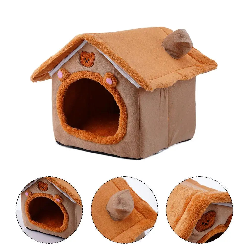 Foldable Dog House Kennel Bed Mat For Small Medium Dogs Cats Winter Warm Cat Bed Nest Pet Products Basket Pets Puppy Cave Sofa