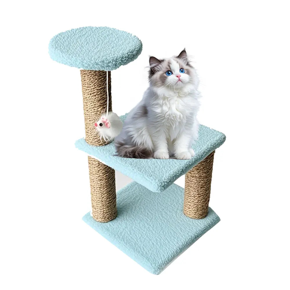Small Cat Tree With Sisal Scratching Pole Interactive Toys for Indoor Cats Scratching Post Easy Installation Tower for Small Cat
