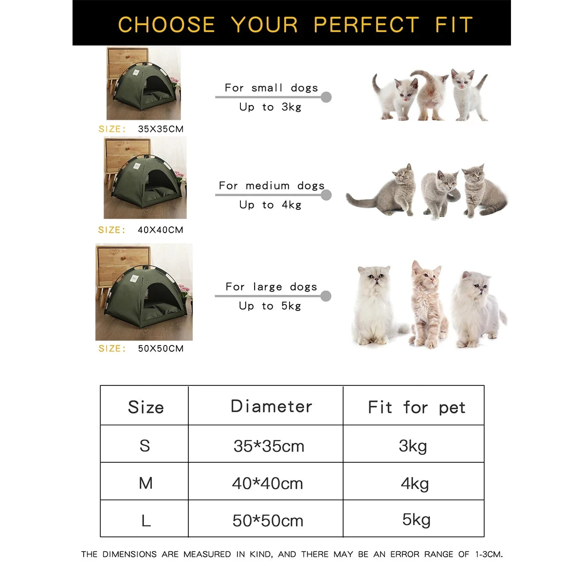 Pet Dog Tent House Floral Print Enclosed Cat Tent Bed Indoor Folding Portable Comfortable Kitten Bed Kennel For Small Pets