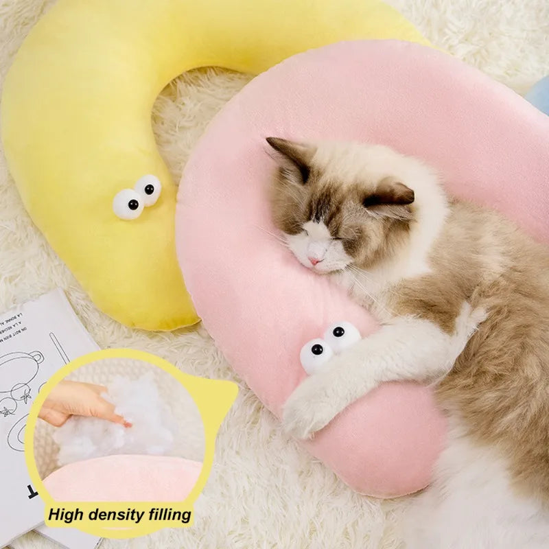 1 PC Pet Little Pillow U-Shaped Neck Protector Deep Sleep for Puppy Kitten Pillow Dog Cat Headrest Sleeping Pillow Pet Supplies