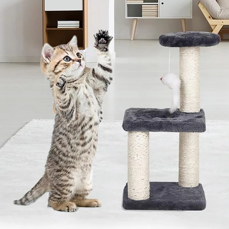 Small Cat Tree With Sisal Scratching Pole Interactive Toys for Indoor Cats Scratching Post Easy Installation Tower for Small Cat
