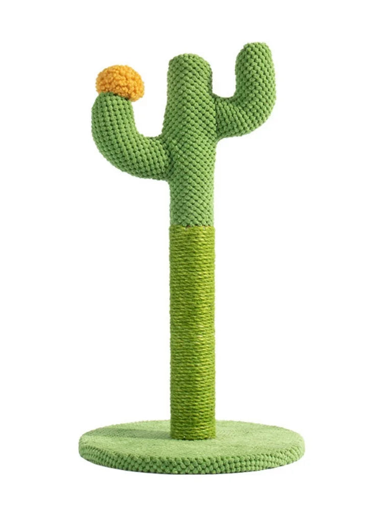 Cat Scratcher Post Sisal Rope Post Cactus Shape Cat Tree for Scratching Cat Tower With Plush Ball Toy Climb Tool