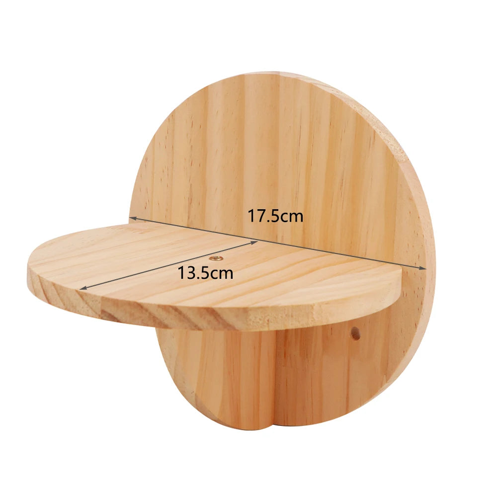 Cat Tree Wall Mounted Cat Climbing Wood Shelves Cat Jumping Platform or Hammock with Stairway for Kitten Playground Furniture