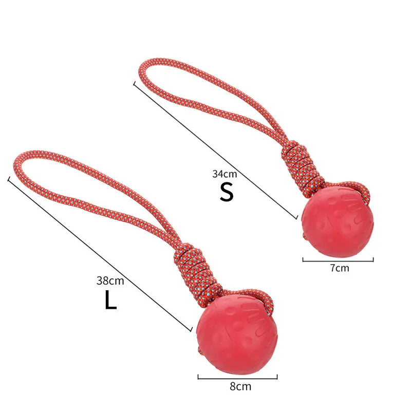 HOOPET Dog Toy Rubber Ball Bite-resistant Ball Toy for Dogs Puppy Teddy Pitbull Red Color Solid Ball S-XL Pet Supplies