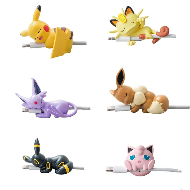 Hot Anime Pokemon Go Figure Cosplay Prop Accessories Usb Protective Case Cable Bite Pikachu Cup Pet Eevee Dolls Toy Gift