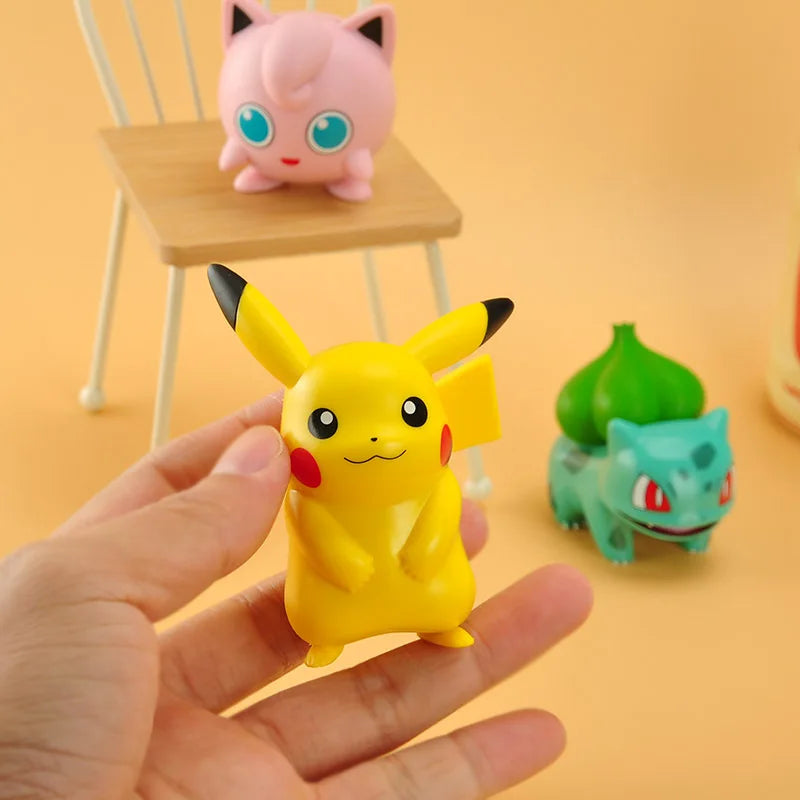 5-8cm Pokemon Anime Figure Pikachu Charmander Squirtle Bulbasaur Psyduck Cute Doll Pet Action Collect Model Kids Toy Gift