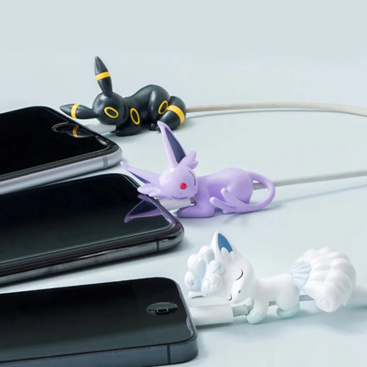 Hot Anime Pokemon Go Figure Cosplay Prop Accessories Usb Protective Case Cable Bite Pikachu Cup Pet Eevee Dolls Toy Gift