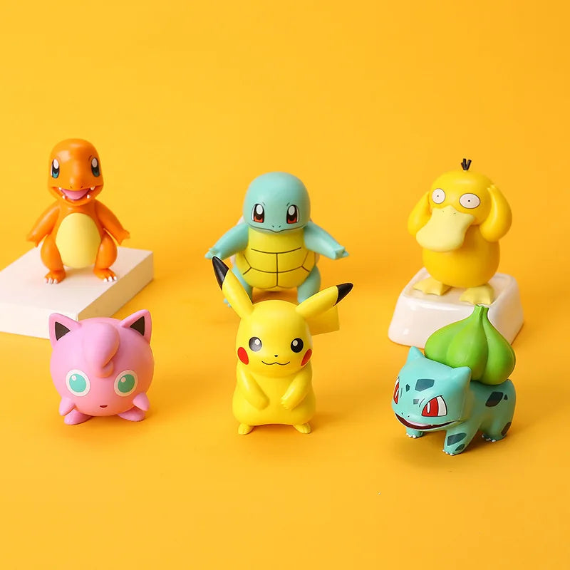 5-8cm Pokemon Anime Figure Pikachu Charmander Squirtle Bulbasaur Psyduck Cute Doll Pet Action Collect Model Kids Toy Gift