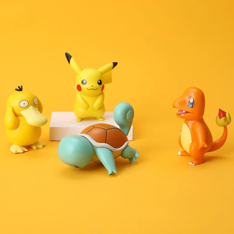 5-8cm Pokemon Anime Figure Pikachu Charmander Squirtle Bulbasaur Psyduck Cute Doll Pet Action Collect Model Kids Toy Gift