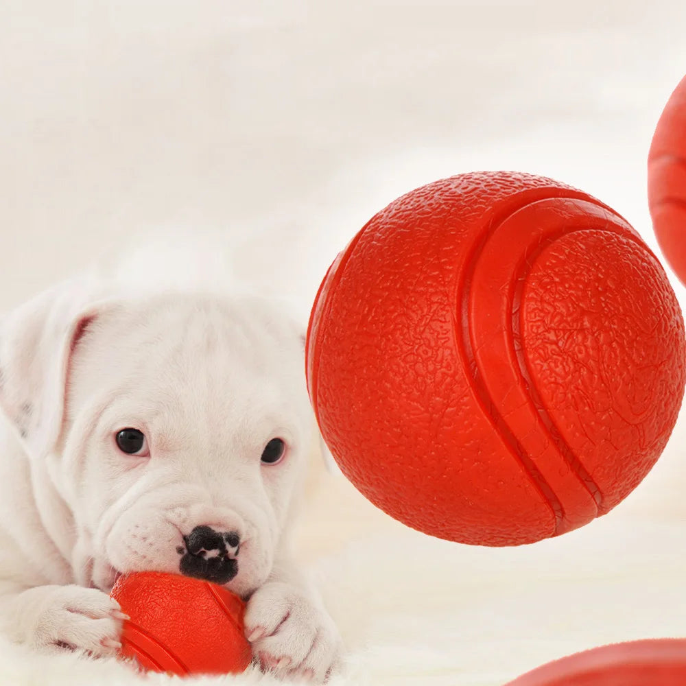 HOOPET Dog Toy Rubber Ball Bite-resistant Ball Toy for Dogs Puppy Teddy Pitbull Red Color Solid Ball S-XL Pet Supplies