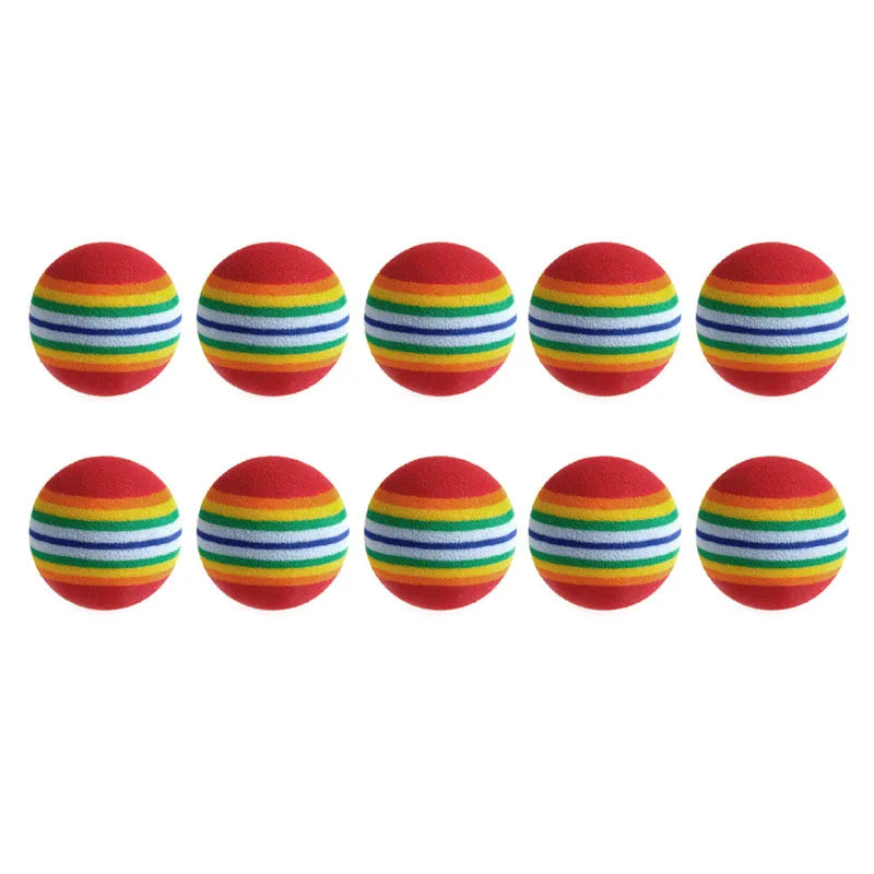 10Pcs Colorful Cat Toy Ball Interactive Cat Toys Play Chewing Rattle Scratch Natural Foam Ball Training Pet Supplies