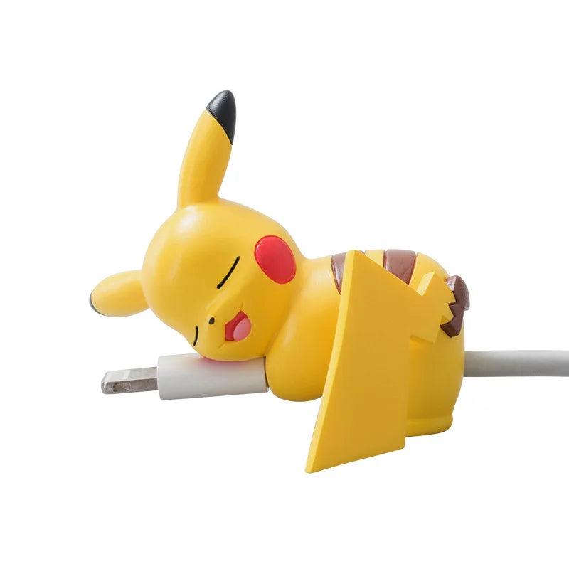 Hot Anime Pokemon Go Figure Cosplay Prop Accessories Usb Protective Case Cable Bite Pikachu Cup Pet Eevee Dolls Toy Gift