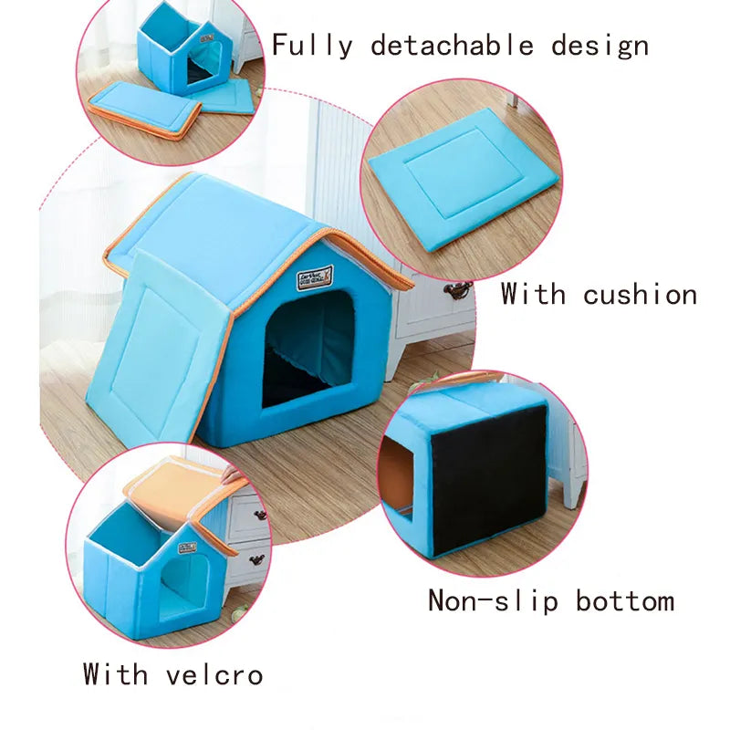 Pet House Foldable Bed With Mat