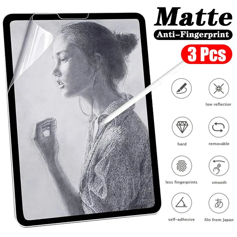 Like Paper Screen Protector Film Matte PET Painting Write For iPad 10 2022 9 8 7 Air 5 4 3 Mini 6 5 4 Pro 12.9 11 10.9 10.5 10.2