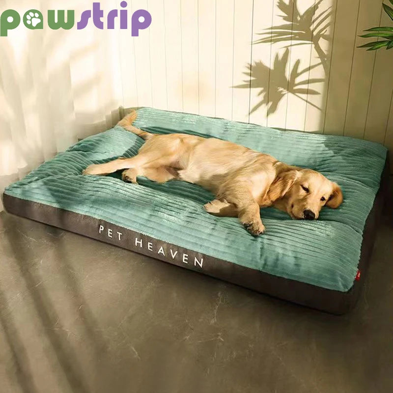 Large Dog Bed Warm Corduroy Pet Kennel Soft Thicken Dog Sleeping Mat Non-slip Detachable Oversize Dogs Sofa Pet Supplies