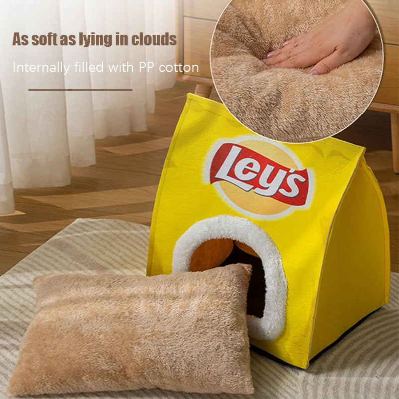 Potato Chip Bag Deep Sleep Cat/Dog Bed Foldable Bed