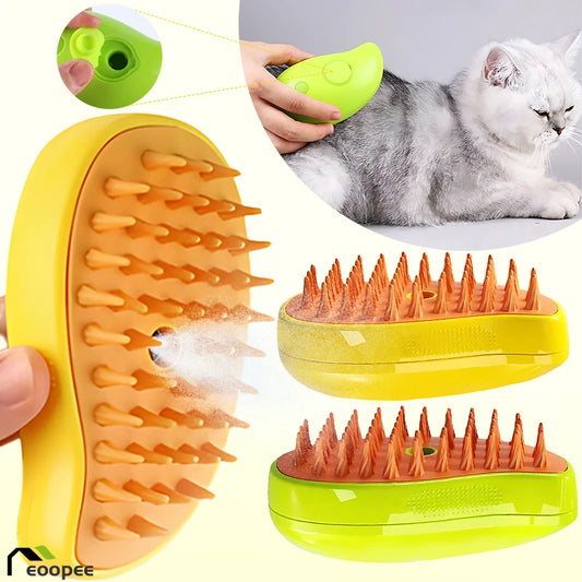 Dog Steam Brush Electric Spray Cat Hair Brush For Massage Pet Grooming Kitten Pet Bath Brush Removing Tangled and Loose Hair