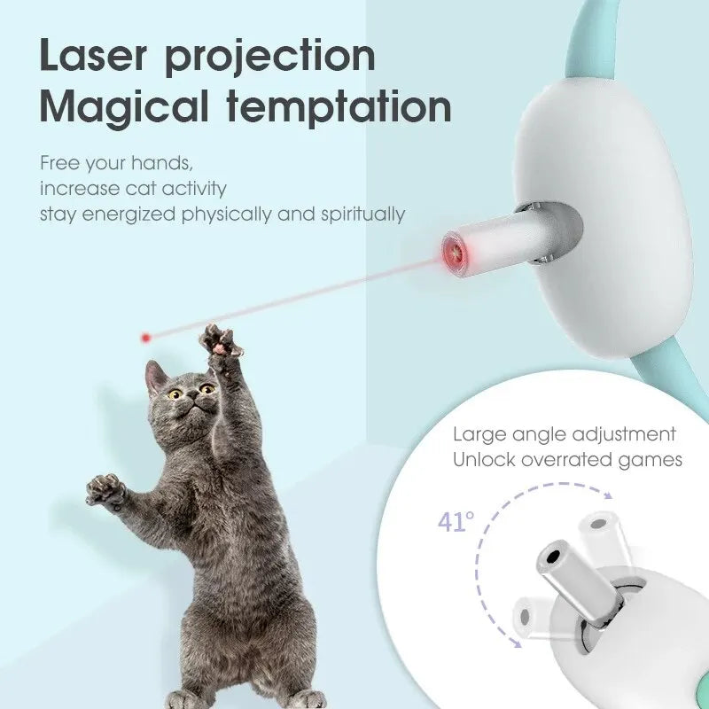 Smart Laser Tease Cat Collar Electric USB Charging Kitten Wearable Automatically Toys Interactive Training Pet Exercise Toys