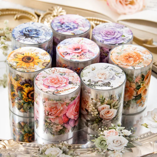 Mr.paper PET Washi Tape Flower Garden Series Decorative Tape Set DIY Sticker for Plant and Flower Lovers