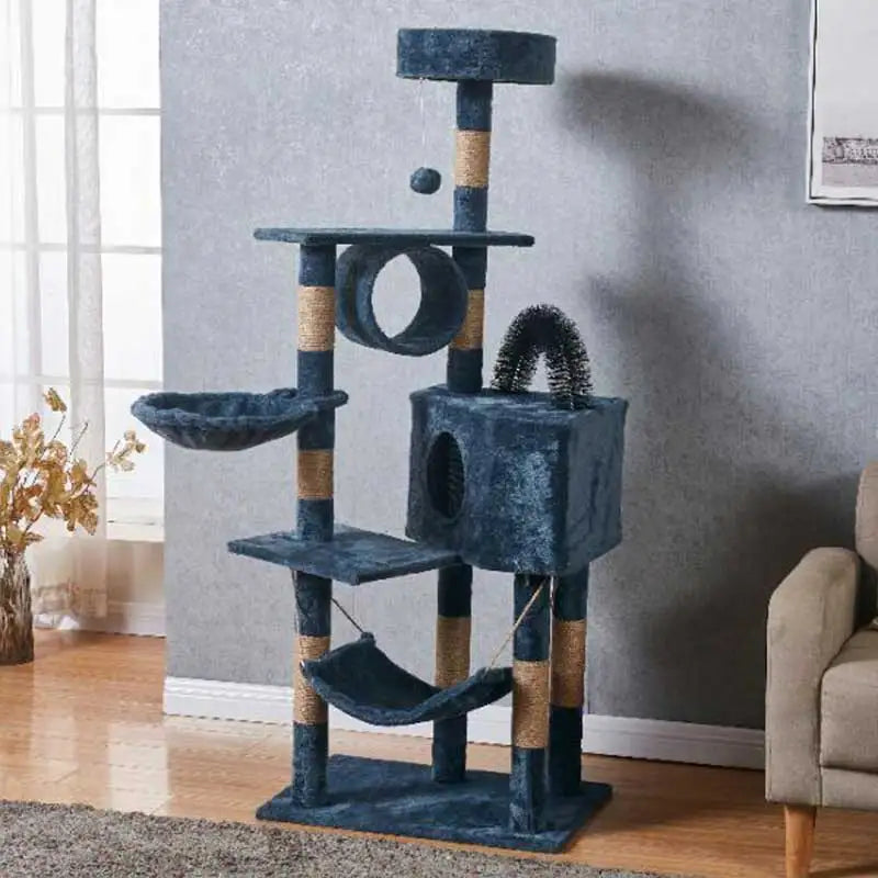 3-6 Layers Large Cat Scratching Tree with Nest Beds & Sisal Rope Cat