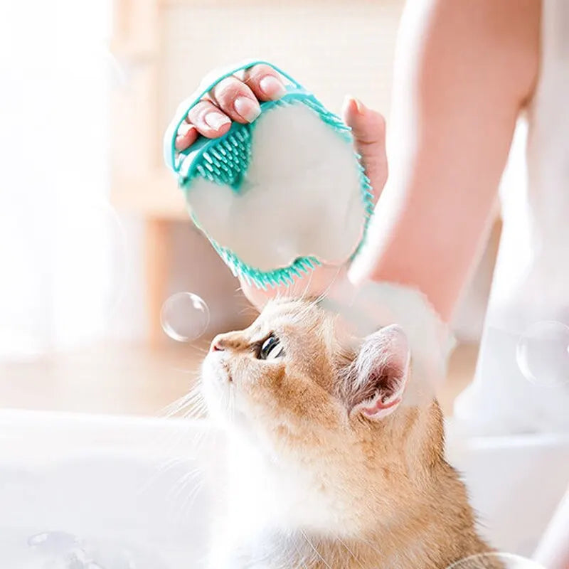 Pet Bathing Brush Soft Silicone Massager Shower Gel Bathing Brush Clean Tools Comb Dog Cat Cleaning Grooming Supplies