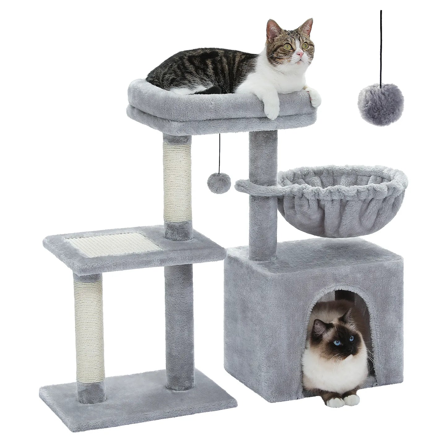 Cat Tower for Indoor Cats 2 Styles Cat Activity Tree with Cat Scratching Posts Big Hammock