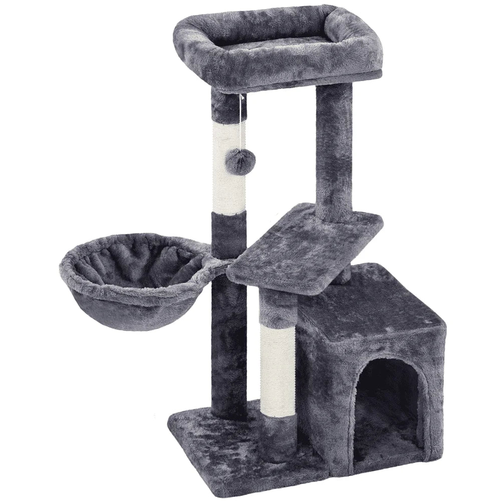 34.5" H Cat Tree Tower with Condo and Perches