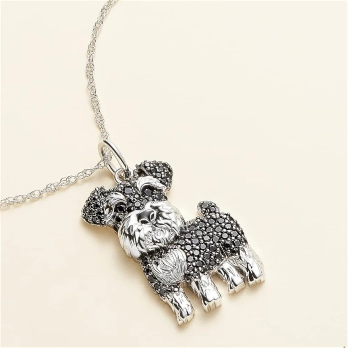 Exquisite and Cute Schnauzer Dog Pendant Necklace for Women Elegant Pet Puppy Jewelry Animal Accessories Dog Lovers Gift