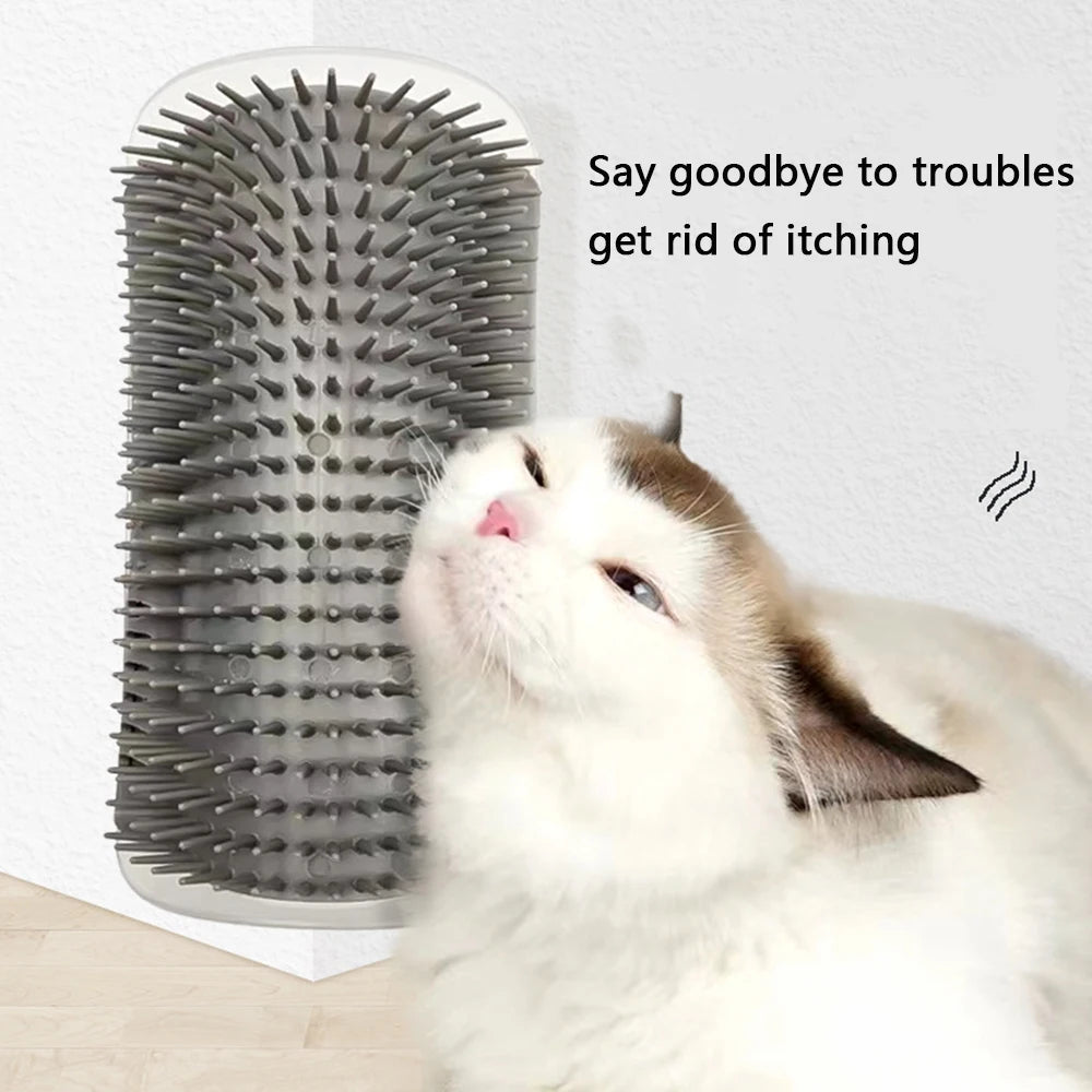 Cat Brush Comb Cat Toy with Catnip Cat Wall Brush Corner Cat Scratcher Massage Self Groomer Comb Pet Brush Corner cat scrubber