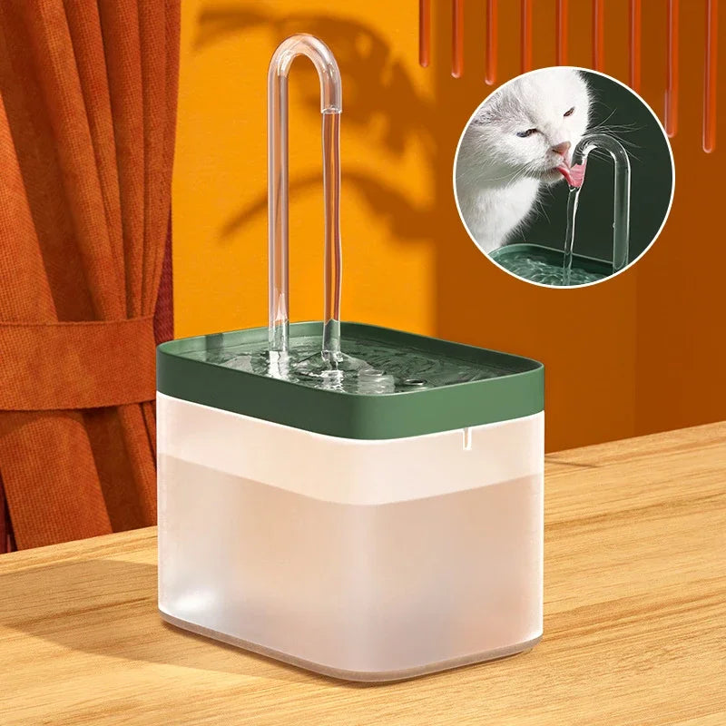 Ultra-Quiet Cat Water Fountain Filter Smart Automatic Pet Dog Water Dispenser&Burnout Prevention Pump1.5L Recirculate Filtrin