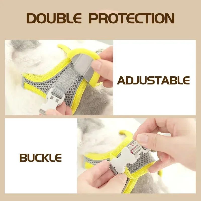 Harnesses for Dogs Rope Puppy Dog Collar Clothes Vest Chest Reflective and Breathable Adjustable Outdoor Walking Pet Supplies