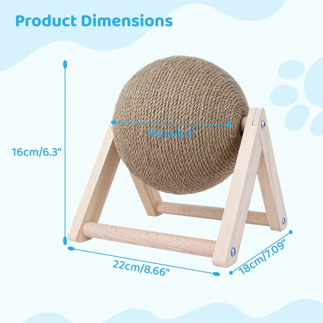 Cat Scratching Ball Toy Kitten Sisal Rope Ball Board Grinding Paws Toys Cats Scratcher Wear-Resistant Wood Scratcher Pet Toy