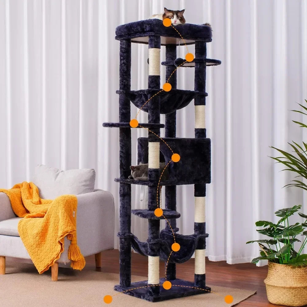 69 inches XXL Cat Tower for Indoor Cats, for Large Cats 20 lbs Heavy Duty