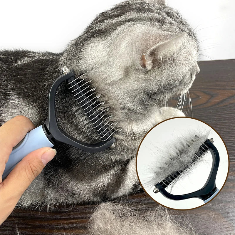 Pet Hair Removal Comb Cat Dog Brush Pet Hair Grooming Tool Puppy Hair Shedding Combs Pet Fur Trimming Dematting Deshedding Brush