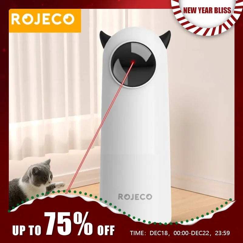 ROJECO Automatic Cat Toys Interactive Smart Teasing Pet LED Laser Indoor Cat Toy Accessories Handheld Electronic Cat Toy For Dog