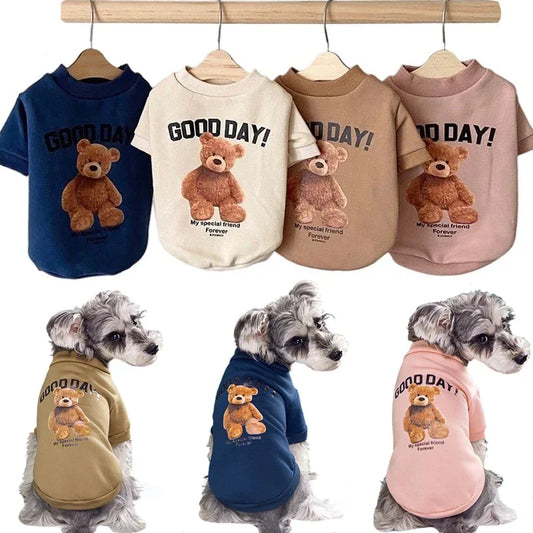 Dogs Winter Cute Clothes Puppy Warm Pullover Sweatshirt Bear Pattern Pet Jacket for Small Medium Dog Cat Coats Chihuahua Costume