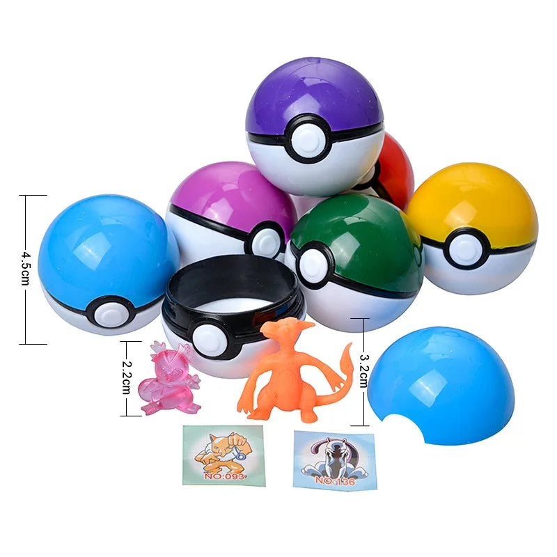 24Pcs /Set 5 Cm PokeBall Model Pokemon Anime Figure Pikachu Pocket Monster Pet Elf Dolls Toys For Children's Birthday Gift