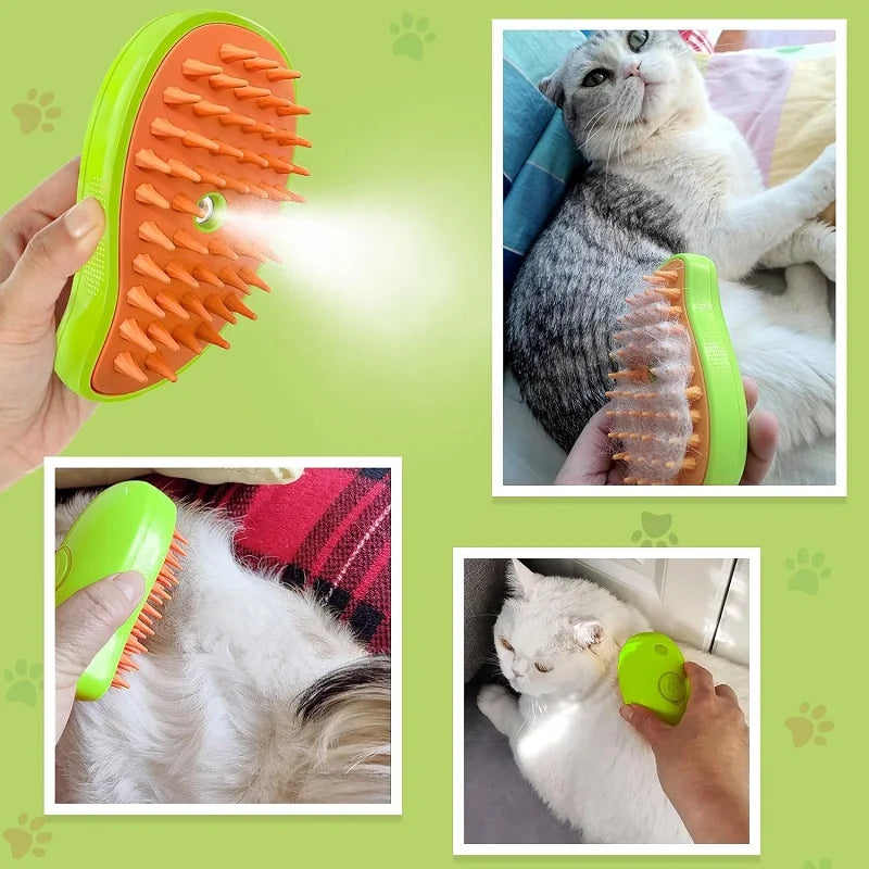 Cat Dog Steam Brush Pet Electric Spray Massage Comb 3 in1 Pet Grooming Brush Self Clean Massage Remove Tangled And Loose Hair