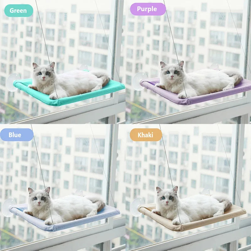 Pet Cat Hammock Hanging Cat Bed Bearing 20Kg Comfortable Cat Sunny Window Seat Mount Kitten Climbing Frame Pet Accessories