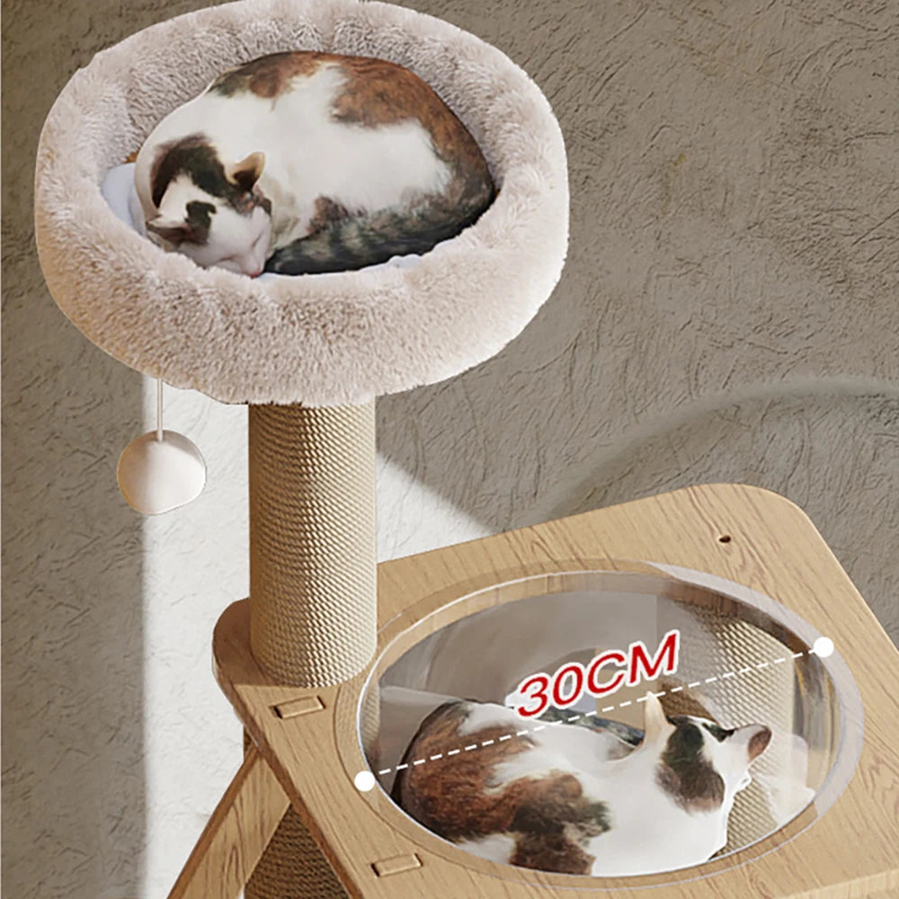 Madden Super 8 Layer Cat Tree House Condos Wooden Cat Tower with Sisal Rope Cat Scratching Posts Climbing Frame