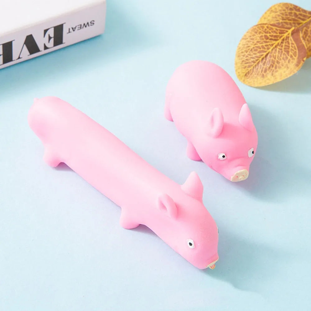 Stress Relief Kawai Pink Pig Figurines Miniature Pet Antistress Squishy Toys Animals Anxiety Funny Party Favors Kids Games